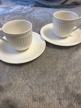 Mikasa White Mikasa Italian countryside  Teacup and Saucer Pair DD900